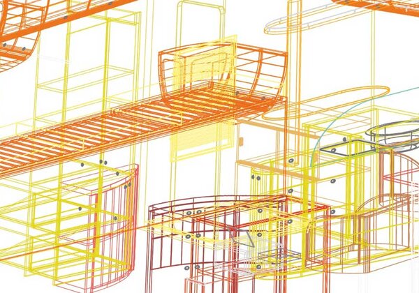3D-Konstruktion eines Möbelsystems